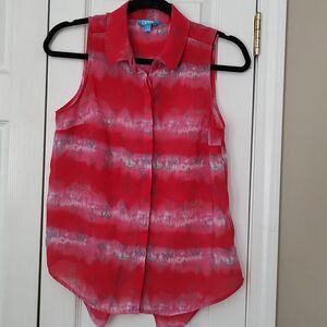 LAmour Womens Anchor Sheer Open Back Button Front